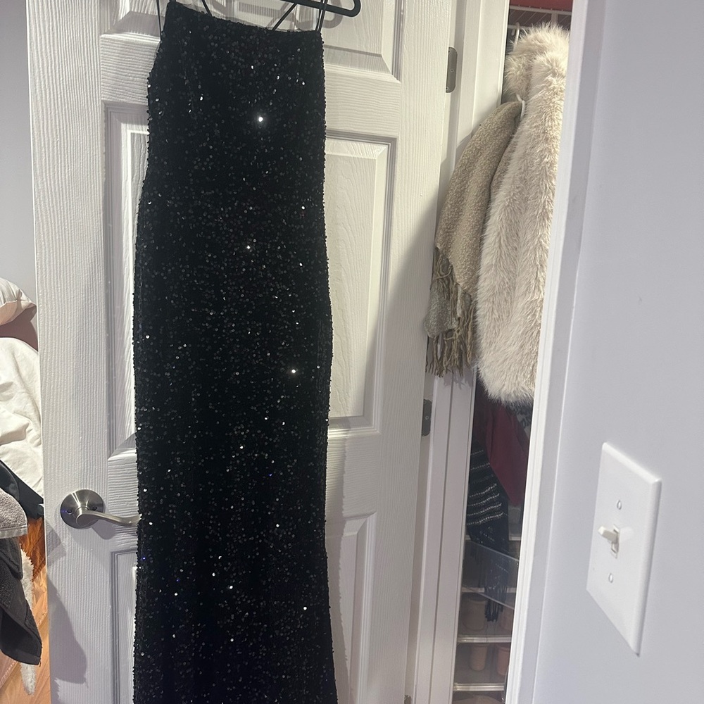 Elegant Black Sequin Gown